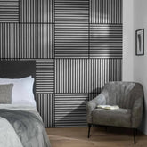 Square Acoustic Wood Wall Panels - Ash Grey 60cm x 60cm (4 Pieces) | Fast UK Delivery